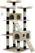 180cm Cat Tree Tower for Indoor Cats with Dual Condos, Plush Perches, Sisal Scratching Posts & Ramps for Kittens & Adult Cats (Beige)