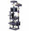 180cm Cat Tree Tower for Indoor Cats with Plush Perches, Dual Condos, Natural Sisal Scratching Posts & Ramps for Kittens & Adult Cats (Grey)