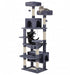 180cm Cat Tree Tower for Indoor Cats with Plush Perches, Dual Condos, Natural Sisal Scratching Posts & Ramps for Kittens & Adult Cats (Grey)