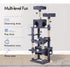 180cm Cat Tree Tower for Indoor Cats with Plush Perches, Dual Condos, Natural Sisal Scratching Posts & Ramps for Kittens & Adult Cats (Grey)