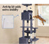 180cm Cat Tree Tower for Indoor Cats with Plush Perches, Dual Condos, Natural Sisal Scratching Posts & Ramps for Kittens & Adult Cats (Grey)