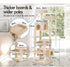 180cm Cat Tree Tower for Indoor Cats with Plush Perches, Dual Condos, Natural Sisal Scratching Posts & Ramps for Kittens & Adult Cats (Beige)