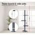 CARLA HOME Floor to Ceiling Cat Tree Tower  with Adjustable Height 230-286cm for Indoor Cats (Grey)