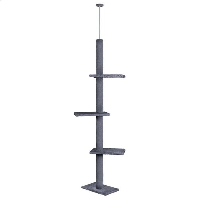 CARLA HOME Floor to Ceiling Cat Tree Tower  with Adjustable Height 230-286cm for Indoor Cats (Grey)