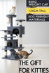 134cm Cat Tree Tower for Indoor Cats with Plush Perches, Dual Condos, Natural Sisal Scratching Posts & Ramp for Kittens & Adult Cats (Dark Grey)