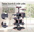 134cm Cat Tree Tower for Indoor Cats with Plush Perches, Dual Condos, Natural Sisal Scratching Posts & Ramp for Kittens & Adult Cats (Dark Grey)
