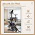 134cm Cat Tree Tower for Indoor Cats with Plush Perches, Dual Condos, Natural Sisal Scratching Posts & Ramp for Kittens & Adult Cats (Dark Grey)