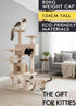 134cm Cat Tree Tower for Indoor Cats with Plush Perches, Dual Condos, Natural Sisal Scratching Posts & Ramp for Kittens & Adult Cats (Beige)