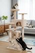 134cm Cat Tree Tower for Indoor Cats with Plush Perches, Dual Condos, Natural Sisal Scratching Posts & Ramp for Kittens & Adult Cats (Beige)