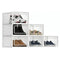 6-Pack Clear Stackable Shoe Storage Boxes - White - Shoe Box Storage