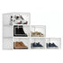 6-Pack Clear Stackable Shoe Storage Boxes - White - Shoe Box Storage