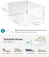 6-Pack Clear Stackable Shoe Storage Boxes - White - Shoe Box Storage