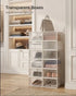 12-Pack Clear Shoe Storage Boxes - Stackable - White - Shoe Box Storage
