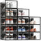 CARLA HOME 12-Pack Clear Stackable Shoe Storage Boxes - Black - Shoe Box Storage