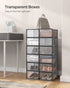 CARLA HOME 12-Pack Clear Stackable Shoe Storage Boxes - Black - Shoe Box Storage