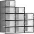 CARLA HOME 12-Pack Clear Stackable Shoe Storage Boxes - Black - Shoe Box Storage