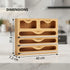 Bamboo Wrap Organiser, 5 in 1 Dispenser with Cutter for Kitchen