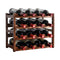 4 Tier Wooden Wine Rack, 16 Bottle Storage, Brown