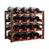 4 Tier Wooden Wine Rack, 16 Bottle Storage, Brown