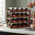 4 Tier Wooden Wine Rack, 16 Bottle Storage, Brown