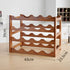 4 Tier Wooden Wine Rack, 16 Bottle Storage, Brown