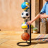 4 Tier Ball Storage Rack - Vertical Metal Stand - Black - Basketball Hoop
