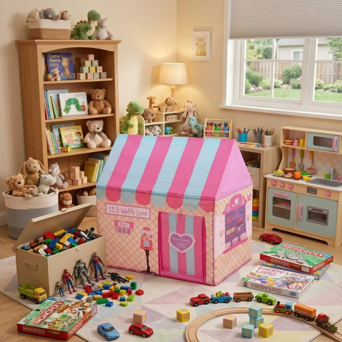 Kids Ice Cream Bakery Play Tent Pink Pop Up Playhouse - Outdoor Play Equipment Play Tents & Tunnels