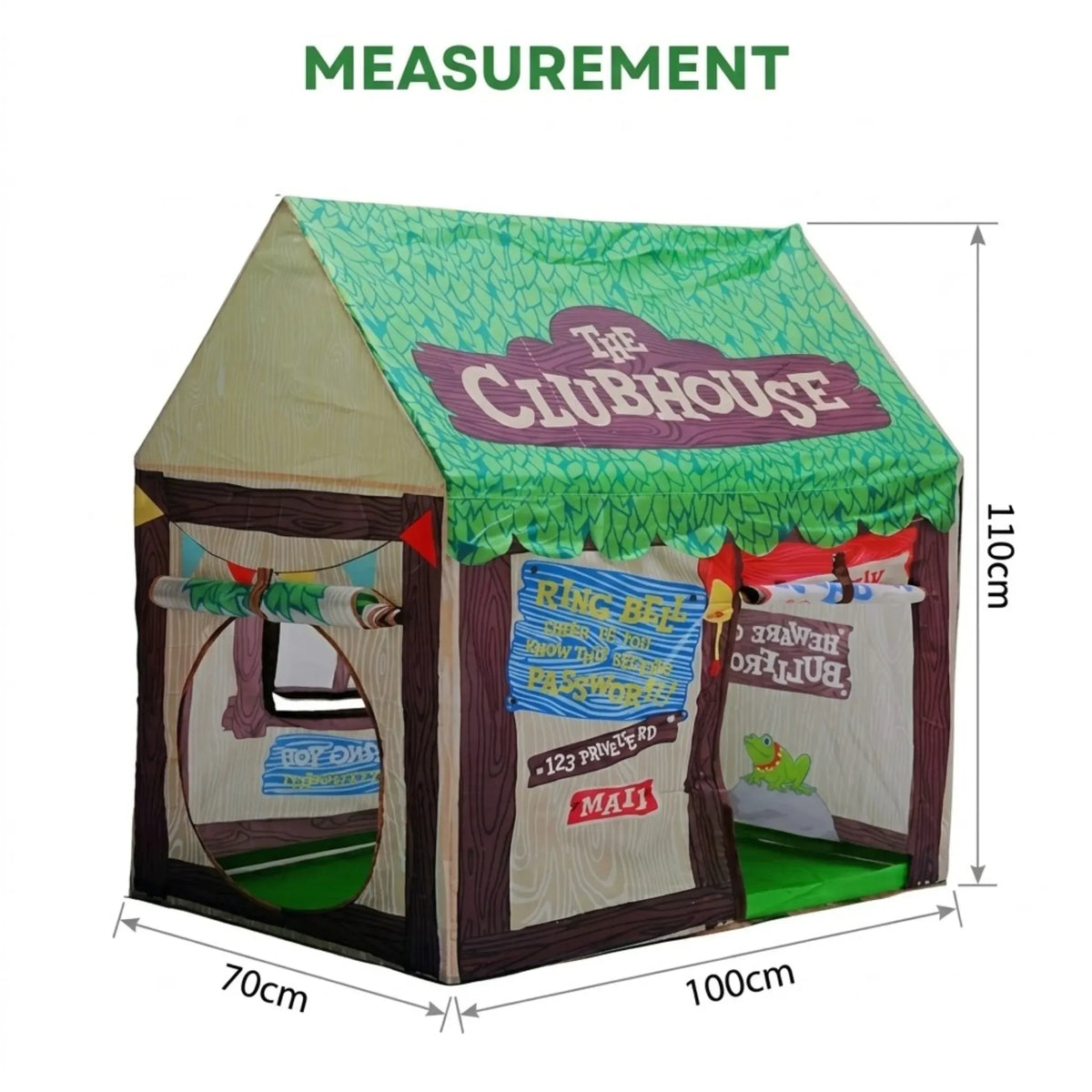 Kids Clubhouse Play Tent - Green - Outdoor Play Equipment Play Tents & Tunnels