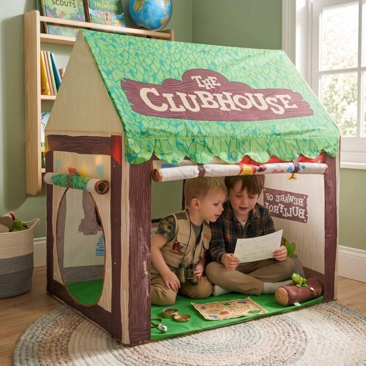 Kids Clubhouse Play Tent - Green - Outdoor Play Equipment Play Tents & Tunnels