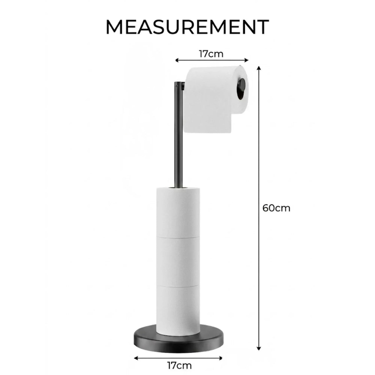 Toilet Paper Holder Stand with Storage - Black - METAL - Bathroom Accessories Toilet Paper Holders