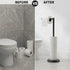 Toilet Paper Holder Stand with Storage - Black - METAL - Bathroom Accessories Toilet Paper Holders