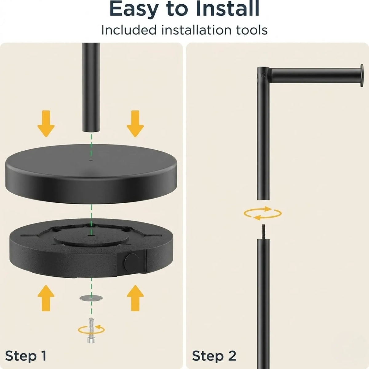 Toilet Paper Holder Stand with Storage - Black - METAL - Bathroom Accessories Toilet Paper Holders