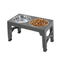 Raised Dog Bowl Stand - 4 - Height Adjustable - Black - Pet Feeder - Metal