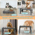 Raised Dog Bowl Stand - 4 - Height Adjustable - Black - Pet Feeder - Metal