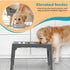 Raised Dog Bowl Stand - 4 - Height Adjustable - Black - Pet Feeder - Metal