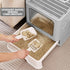 Foldable Enclosed Cat Litter Box with Scoop - Grey - Plastic - Kitty Litter Tray