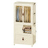 3 - Tier Foldable Wardrobe Cabinet - White - Plastic - Clothe Storage