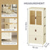3 - Tier Foldable Wardrobe Cabinet - White - Plastic - Clothe Storage
