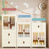 3 - Tier Foldable Wardrobe Cabinet - White - Plastic - Clothe Storage