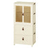 3 - Tier Foldable Wardrobe Cabinet - White - Plastic - Clothe Storage