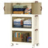 3 Tier Stackable Storage Cabinet with Wheels White - Storage Box - Plastic