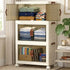 3 Tier Stackable Storage Cabinet with Wheels White - Storage Box - Plastic