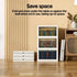 3 Tier Stackable Storage Cabinet with Wheels White - Storage Box - Plastic