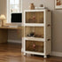 3 Tier Stackable Storage Cabinet with Wheels White - Storage Box - Plastic