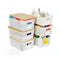 CARLA HOME Storage Bins with Bamboo Lids - 6 Pack - White - Plastic - Storage Bins 6 Pcs