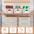 CARLA HOME Storage Bins with Bamboo Lids - 6 Pack - White - Plastic - Storage Bins 6 Pcs