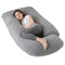 U Shaped Pregnancy Pillow for Full Body Support Grey - Polyester - Full Body Pillow