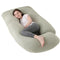 U Shape Pregnancy Pillow Full Body Support - Green - Polyester - Full Body Pillow