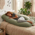 U Shape Pregnancy Pillow Full Body Support - Green - Polyester - Full Body Pillow
