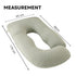 U Shape Pregnancy Pillow Full Body Support - Green - Polyester - Full Body Pillow